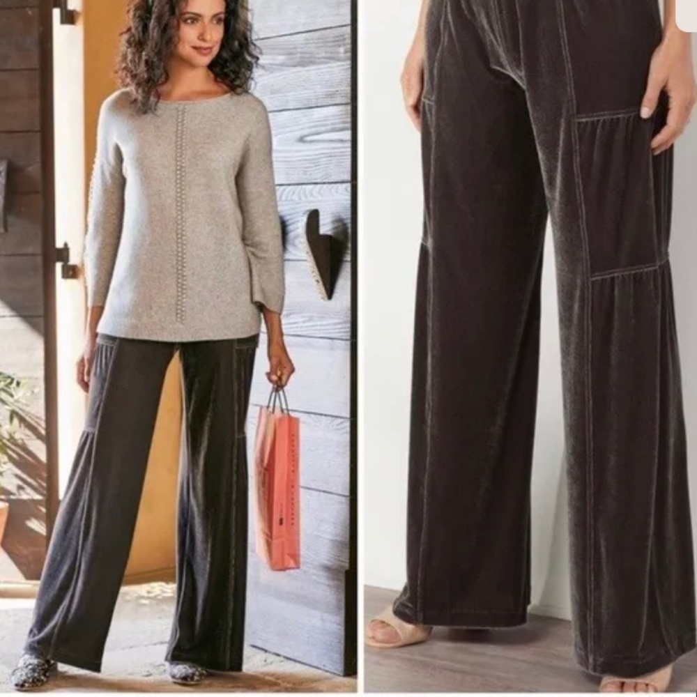 Soft Surroundings Velveteen Wide Leg Pants